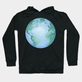 PLANET EARTH PAINTED IN WATERCOLOR Hoodie